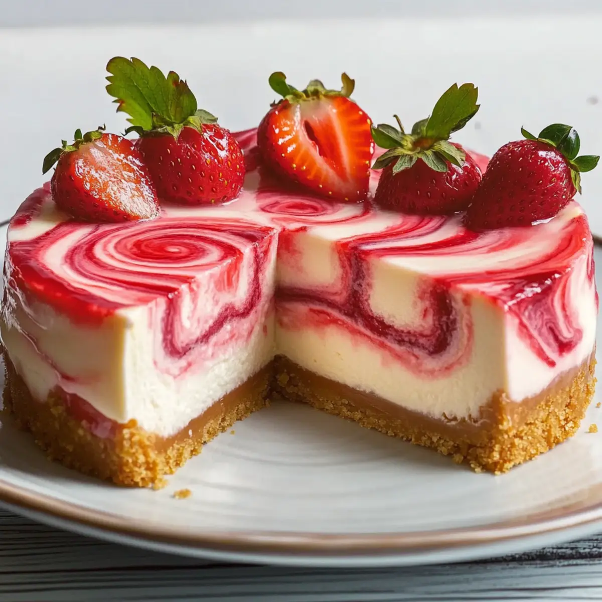 Irresistible Strawberry Swirl Cheesecake that Stuns Every Time