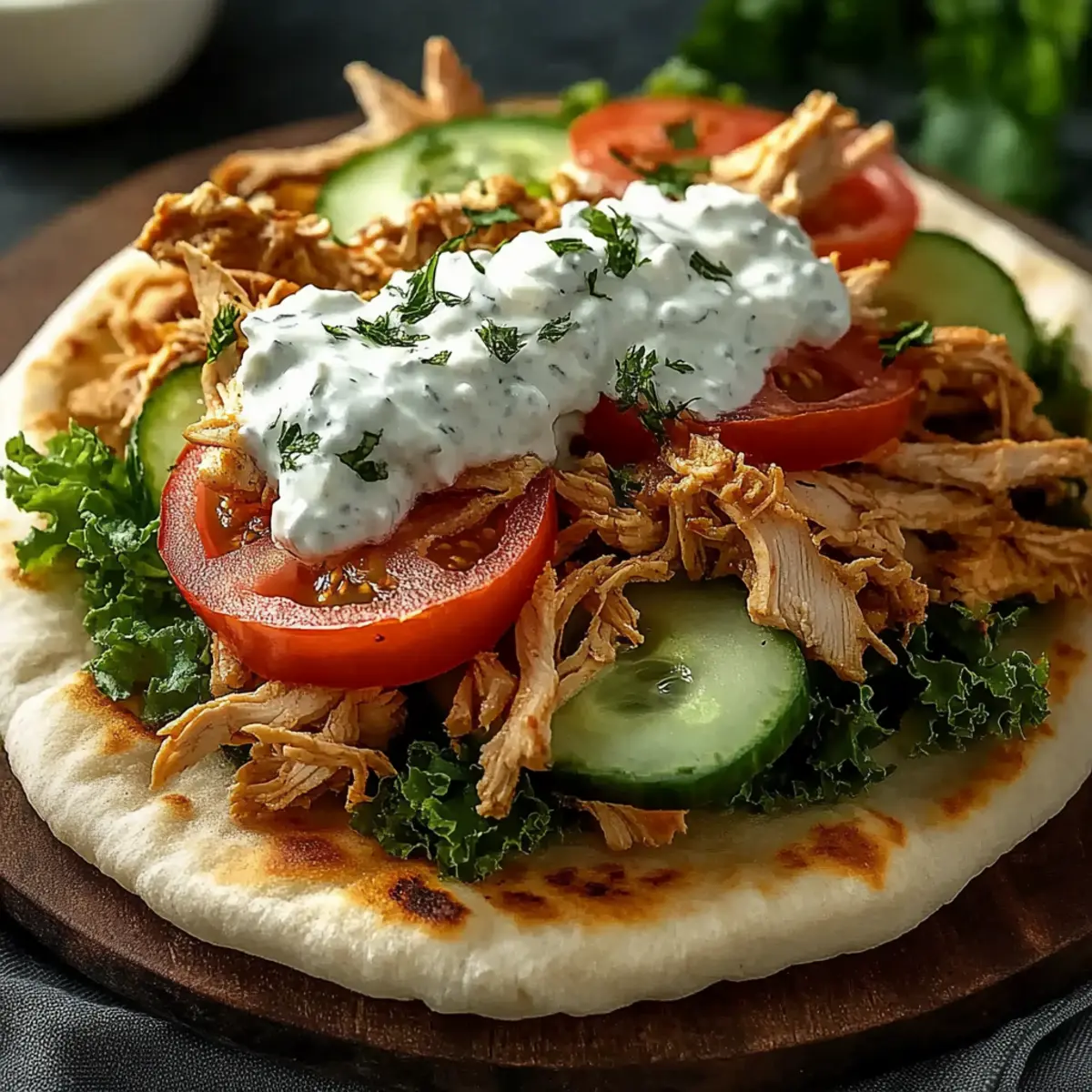 Slow Cooker Chicken Gyros with Creamy Homemade Tzatziki