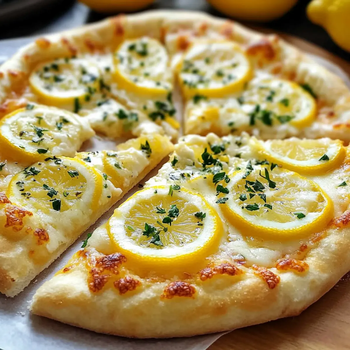 Zesty Lemon Pizza with Creamy Mozzarella Delight