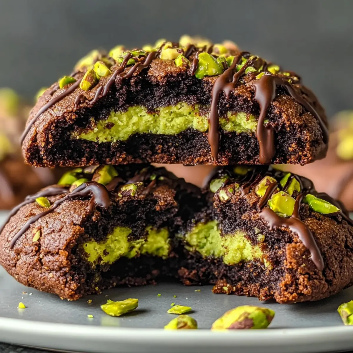Decadent Dubai Chocolate Cookies with Pistachio Surprise