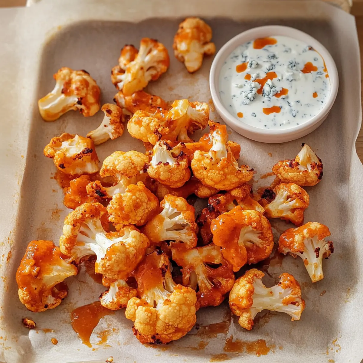 Crispy Air Fryer Buffalo Cauliflower that's Keto-Friendly