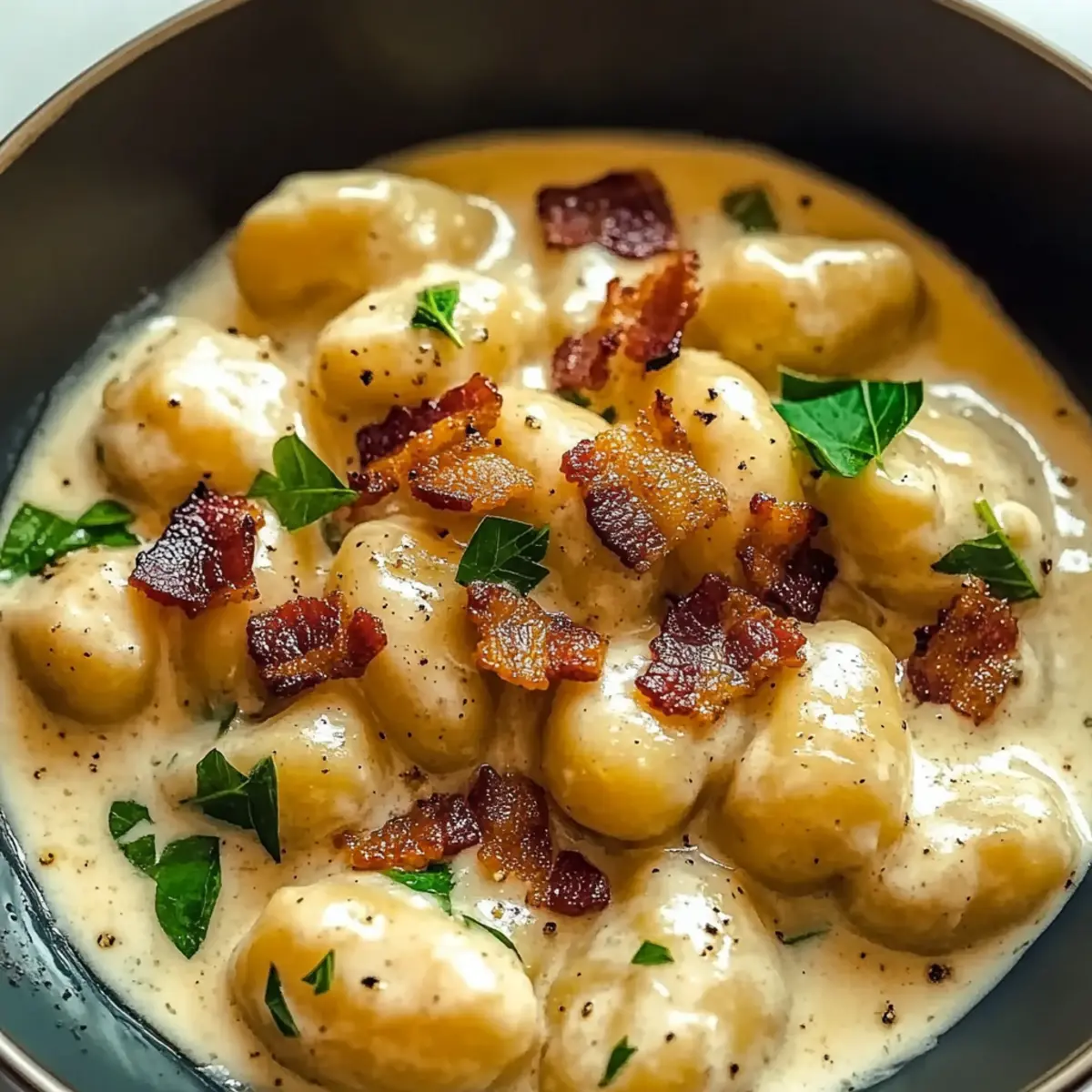Creamy Roasted Garlic Cream Sauce with Gnocchi Delight