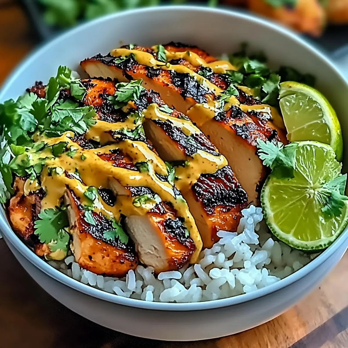 Sweet Chili Chicken Bowl with Coconut Lime Drizzle Bliss