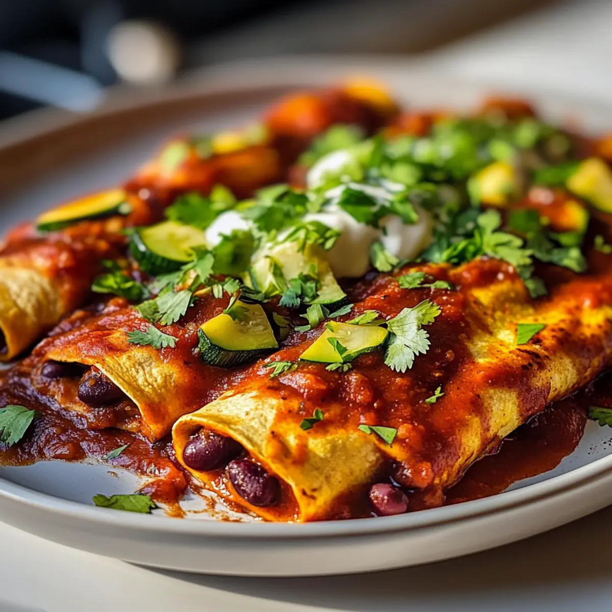 Delicious Vegan Zucchini Enchiladas Packed with Flavor