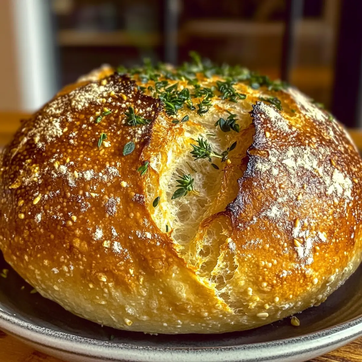 Irresistibly Soft Garlic Herb Dutch Oven Bread Recipe