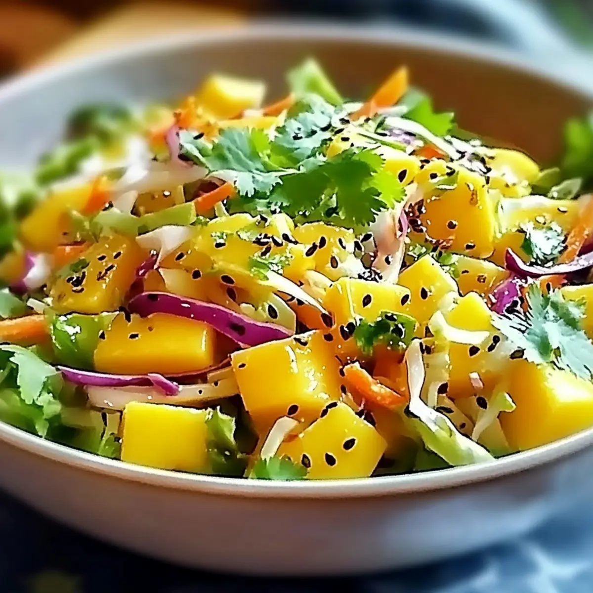 Fresh Pointed Cabbage and Mango Salad for a Crisp Summer Delight