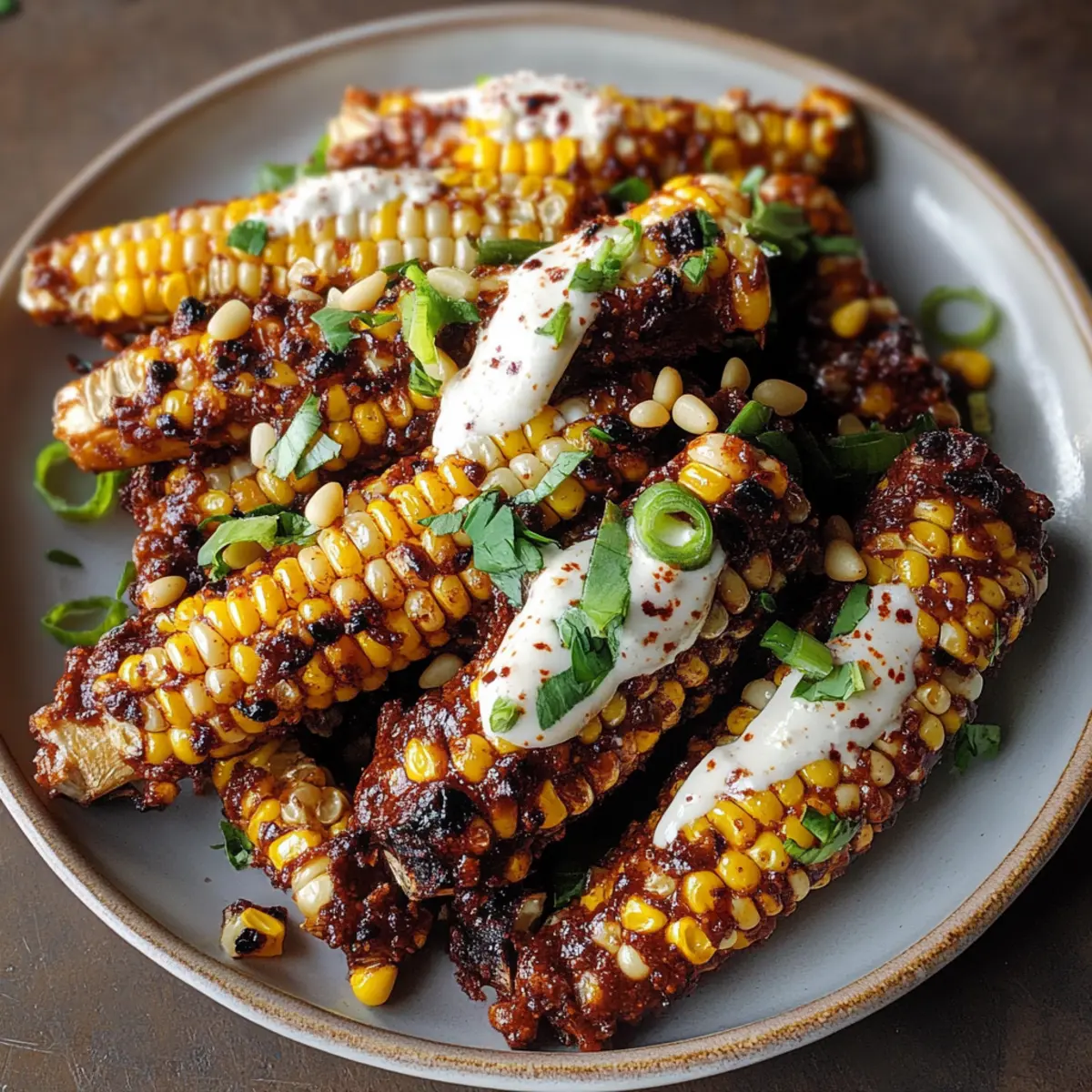 Vegan Corn Ribs with Aleppo Chili Butter & Creamy Lime Zest