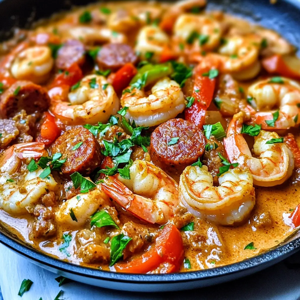 Creamy Spicy Keto Shrimp and Sausage Skillet You'll Love