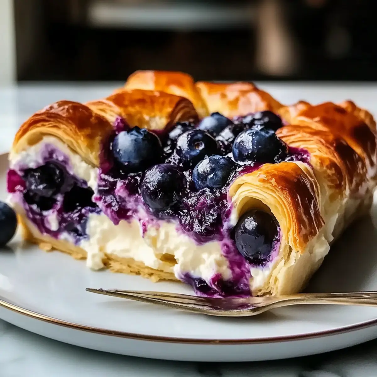Blueberry Cream Cheese Croissant Casserole for Effortless Mornings