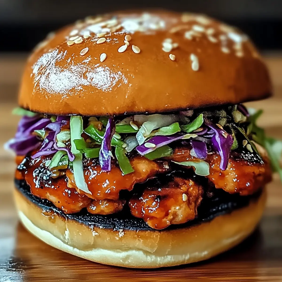 Delicious Korean BBQ Chicken Sandwich with Crunchy Slaw Bliss