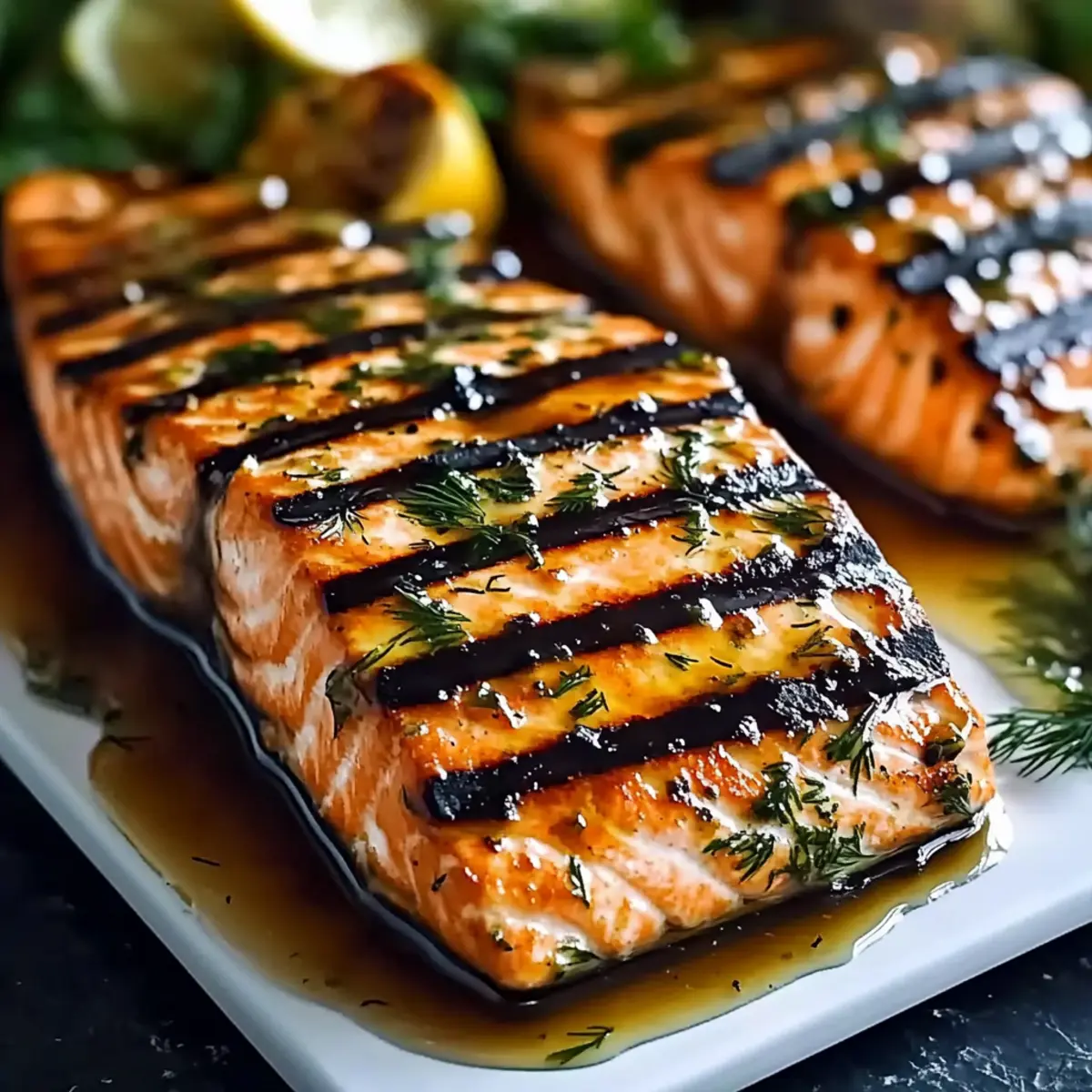 Succulent Grilled Salmon with Honey and Citrus Marinade