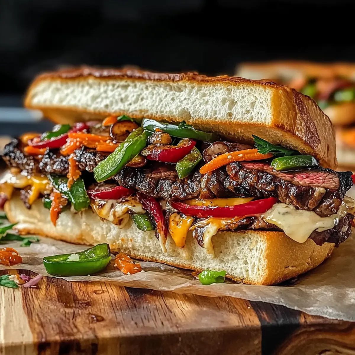 Irresistibly Spicy Korean Steak Sandwich with Garlic Mayo