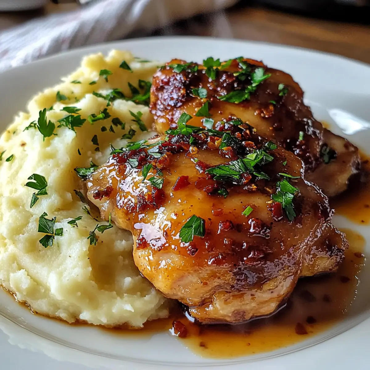Delicious Chipotle Honey Chicken Thighs & Gouda Mashed Potatoes