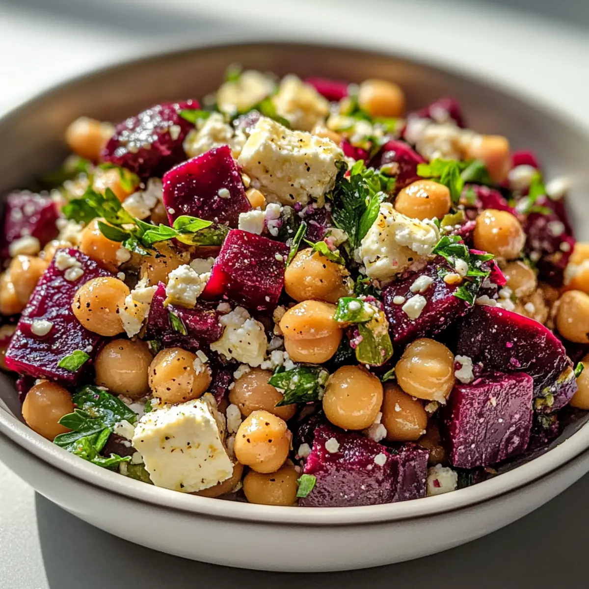 Chickpea Beetroot Feta Salad: A Colorful, Nutritious Delight