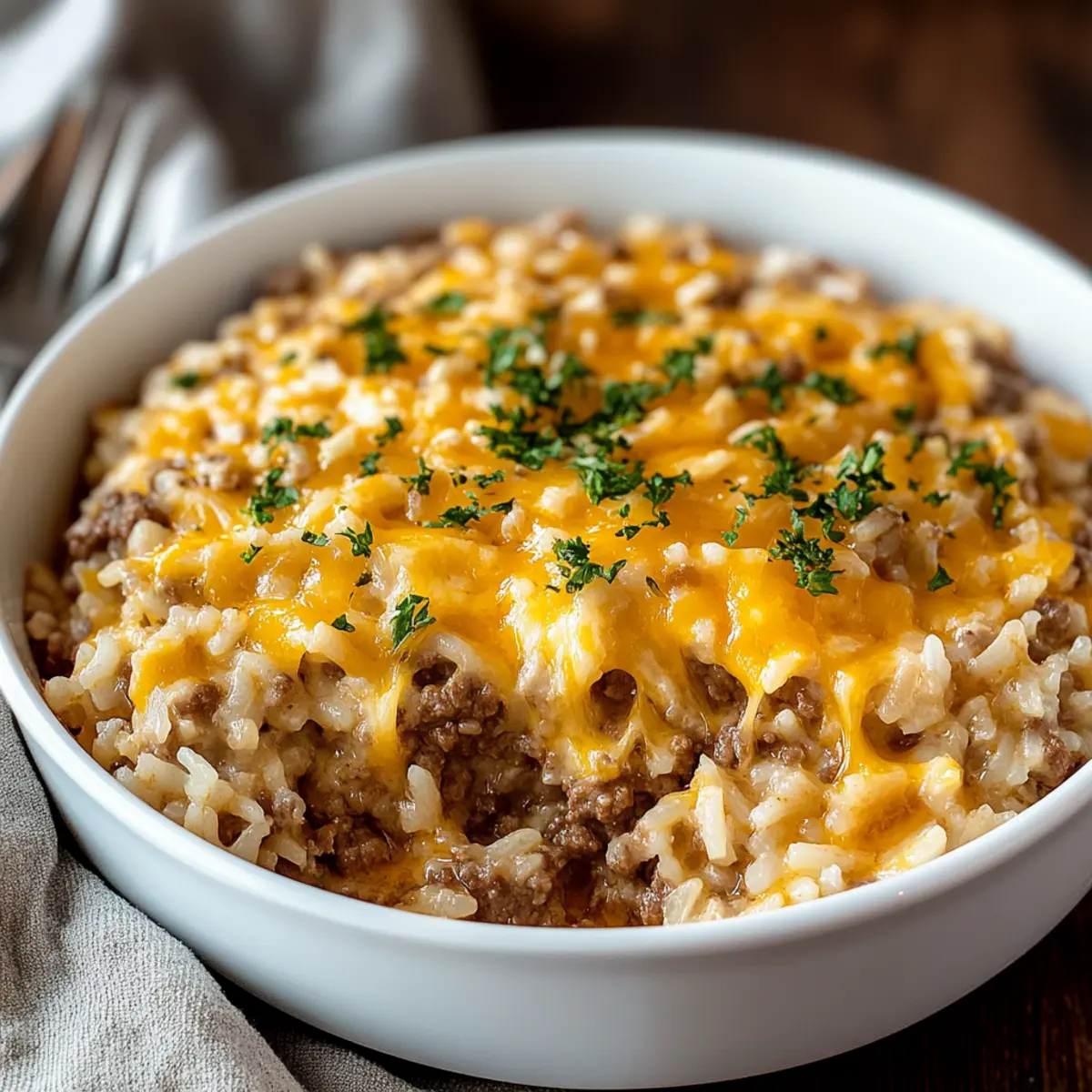 Cheesy Ground Beef and Rice Casserole for Cozy Family Nights