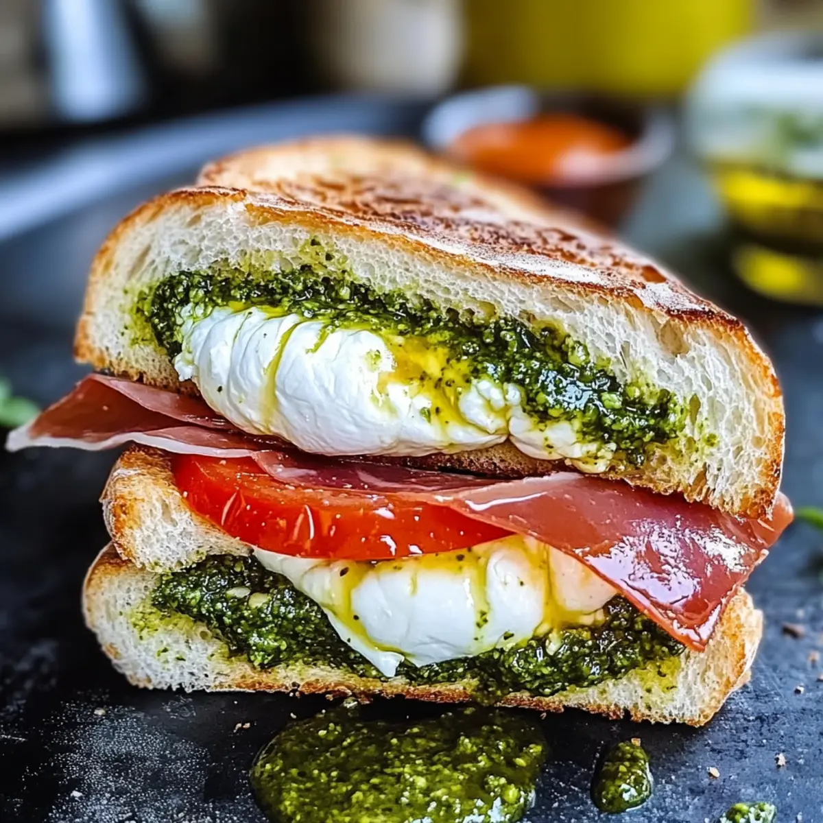 Savory Burrata Pesto Sandwich for a Cozy Gourmet Lunch