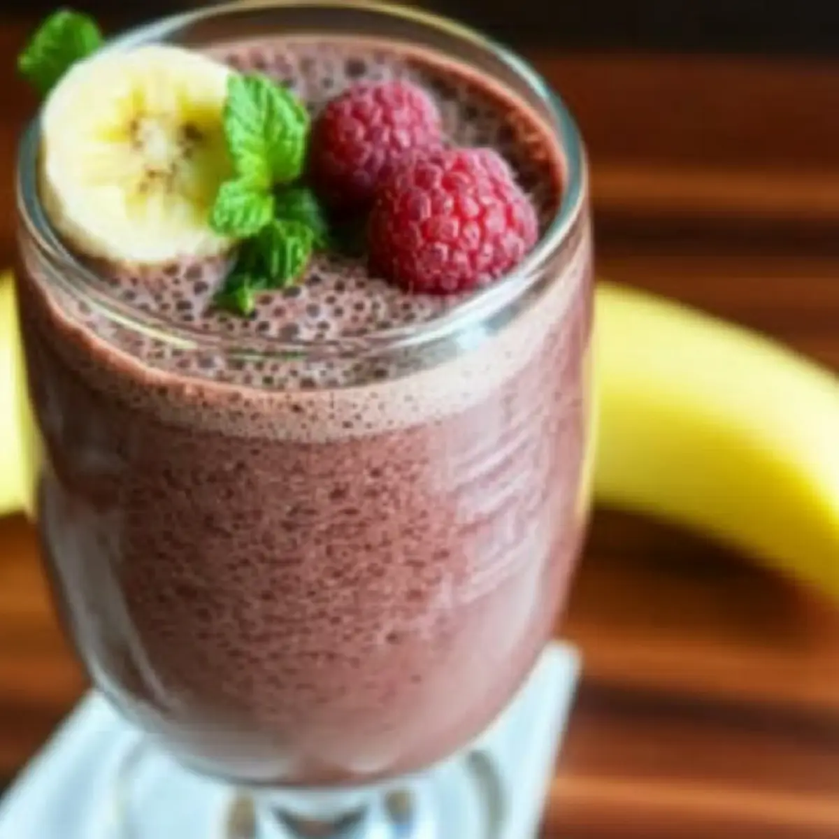Chocolate-Banana-Raspberry Breakfast Drink for a Guilt-Free Delight