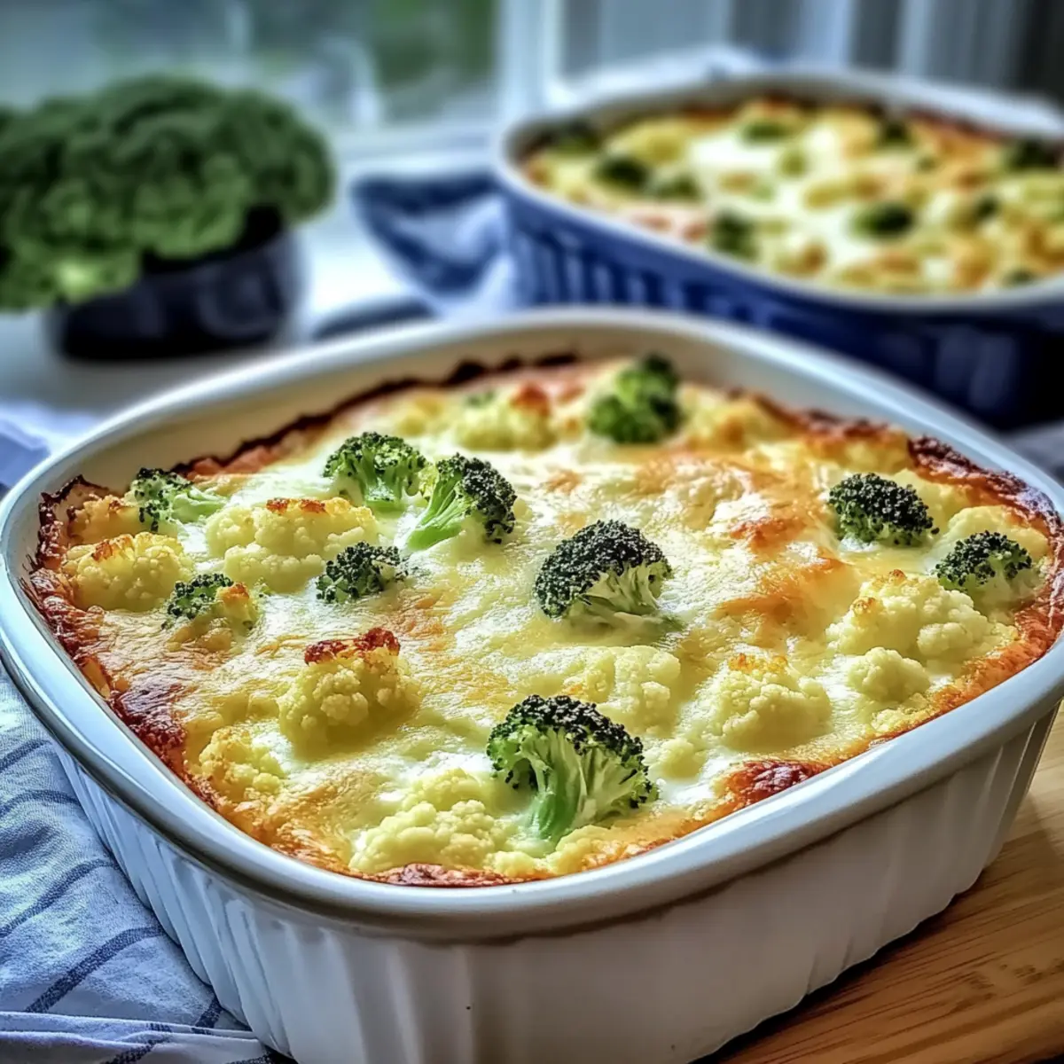 Broccoli and Cauliflower Cottage Cheese Bake for Creamy Comfort