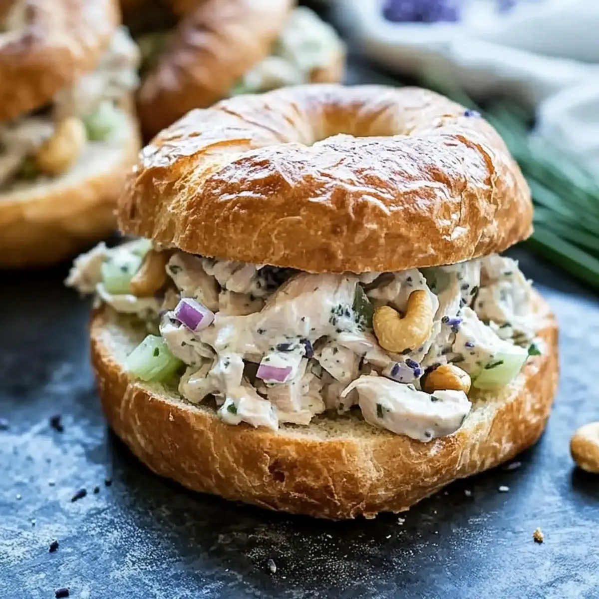 Wholesome Healthy Lavender Chicken Salad Sandwiches Delight