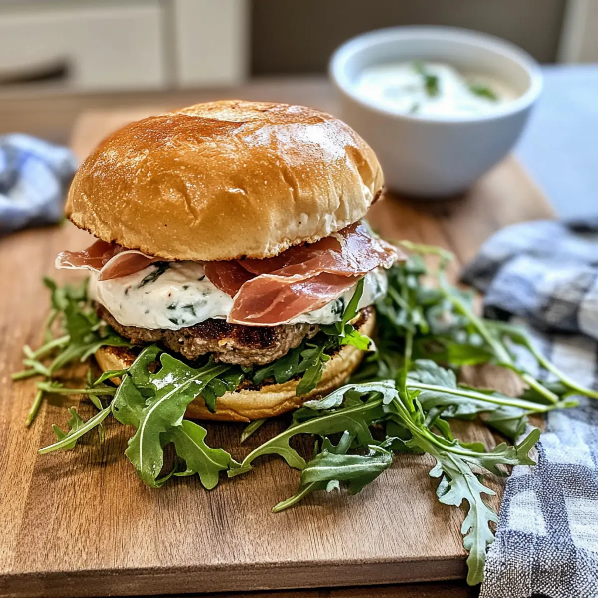 Irresistible Italian Burger with Crispy Prosciutto Bliss