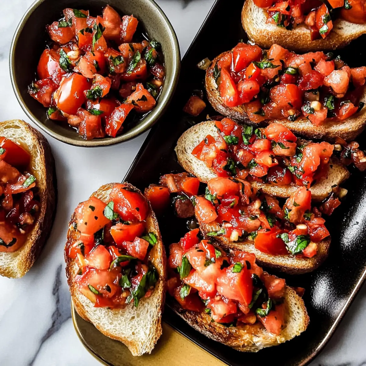 Italian Bruschetta with Tomatoes, Garlic, and Olive Oil Bliss