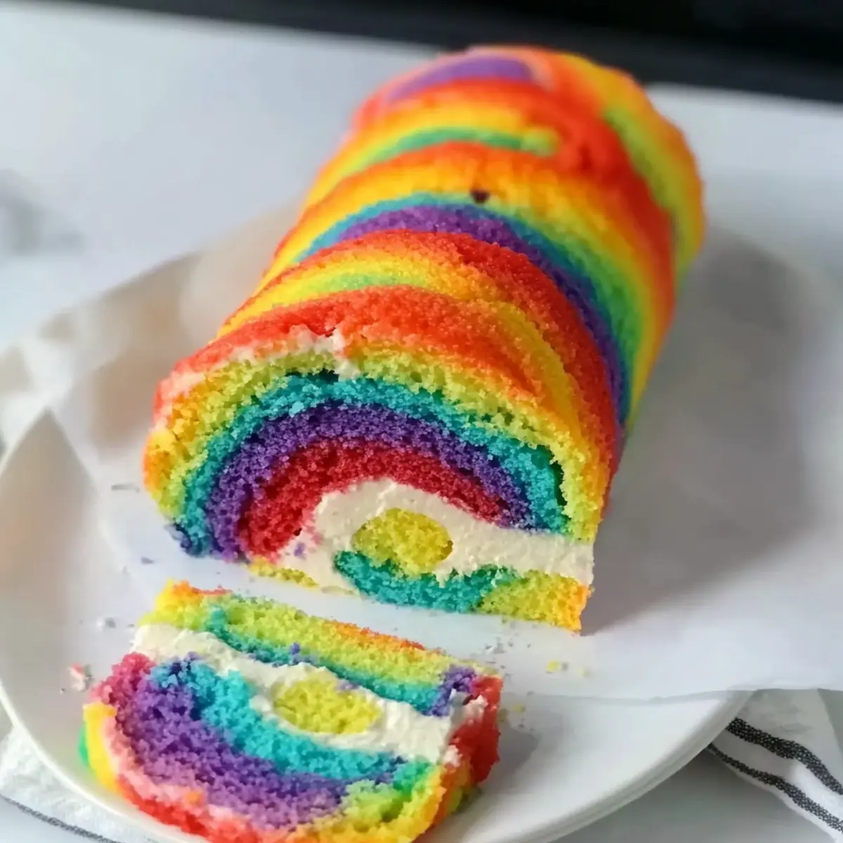 Delightful Rainbow Cake Roll: A Colorful Celebration Treat