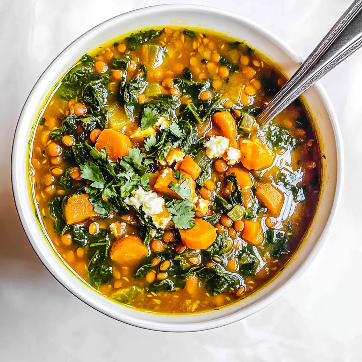 Delicious Carrot, Red Lentil, and Spinach Soup to Savor