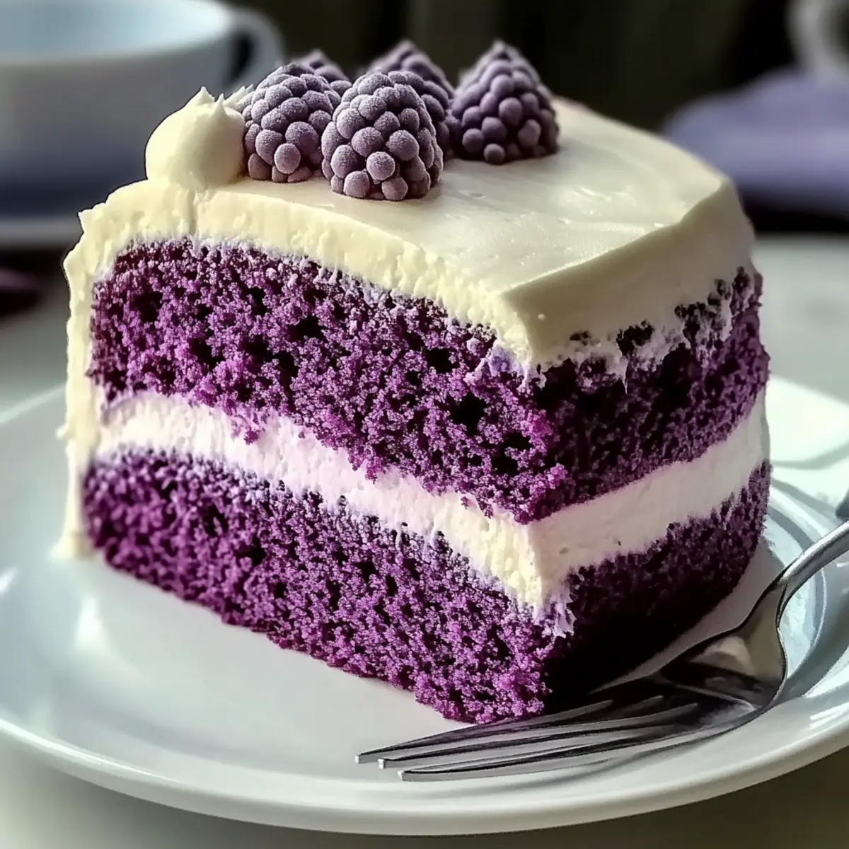 Irresistible Purple Velvet Cake with Creamy Frosting Delight