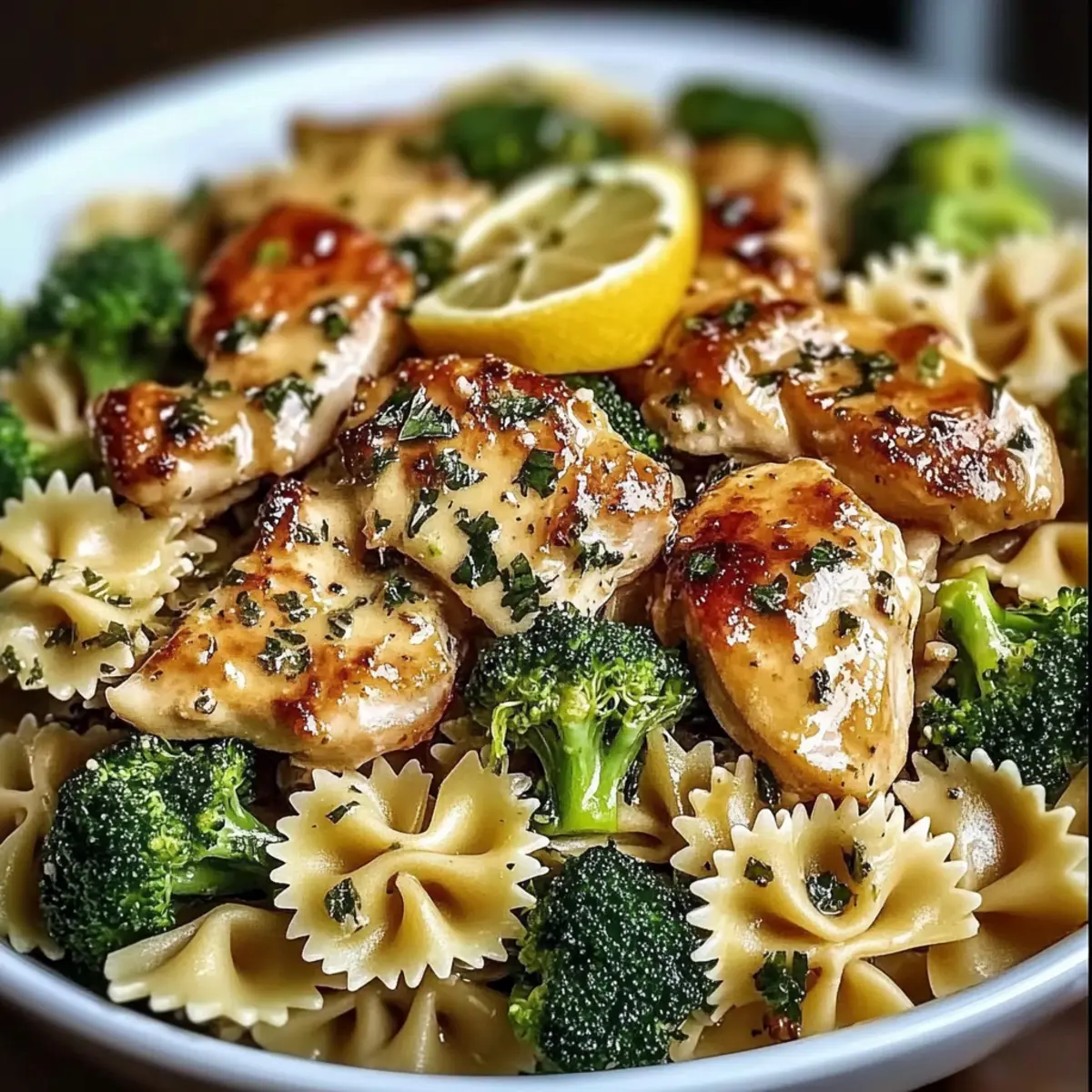 Cowboy Butter Lemon Bowtie Chicken with Broccoli Bliss