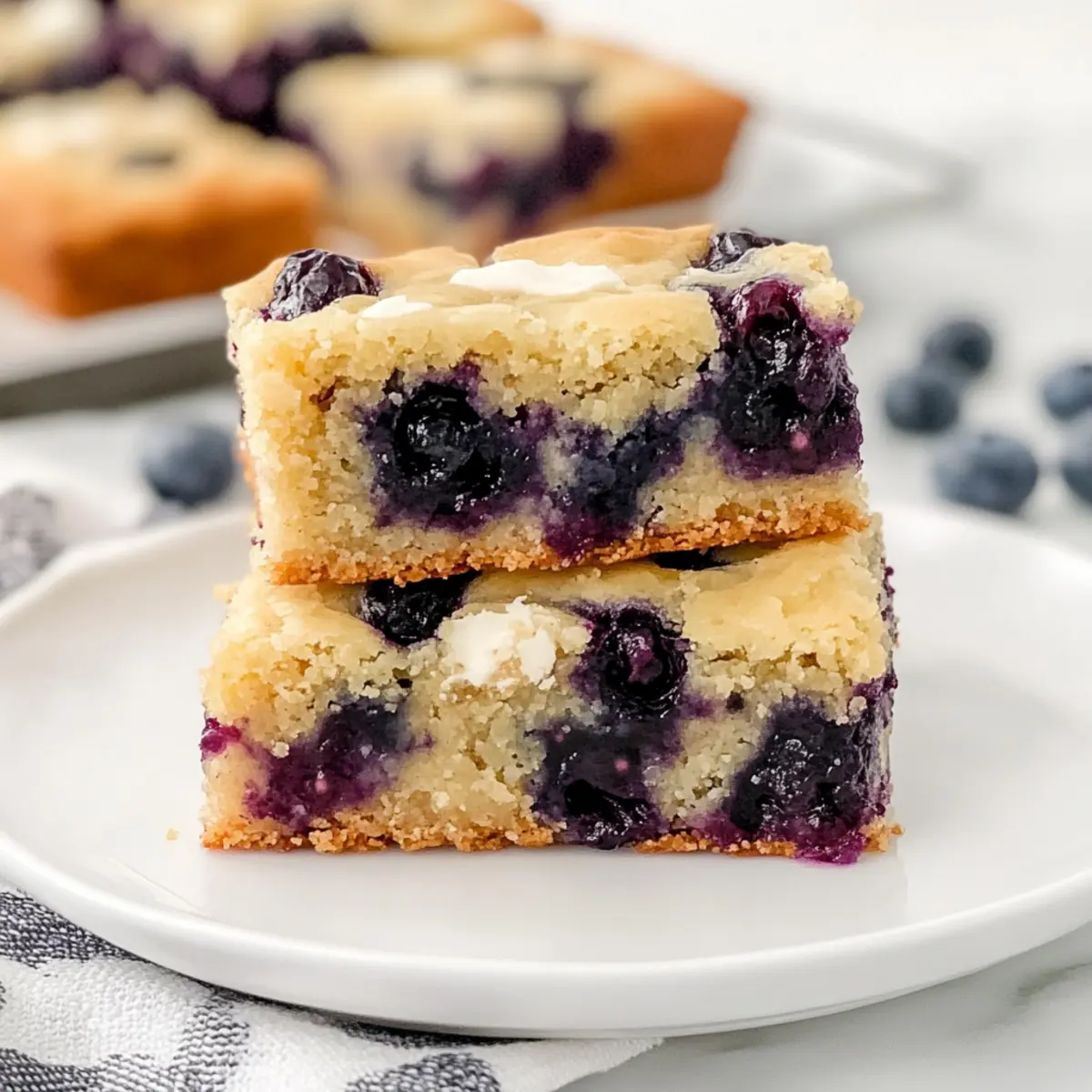 Chewy Blueberry Blondies That Burst with Summer Flavors