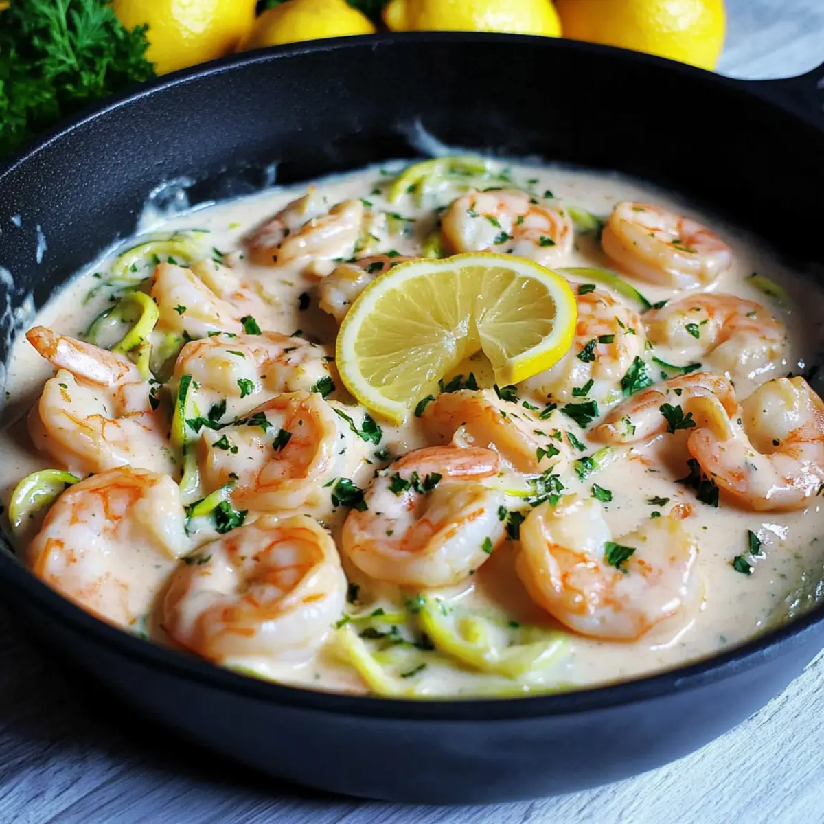 Creamy Lemon Shrimp on Zucchini Noodles: A Light Delight