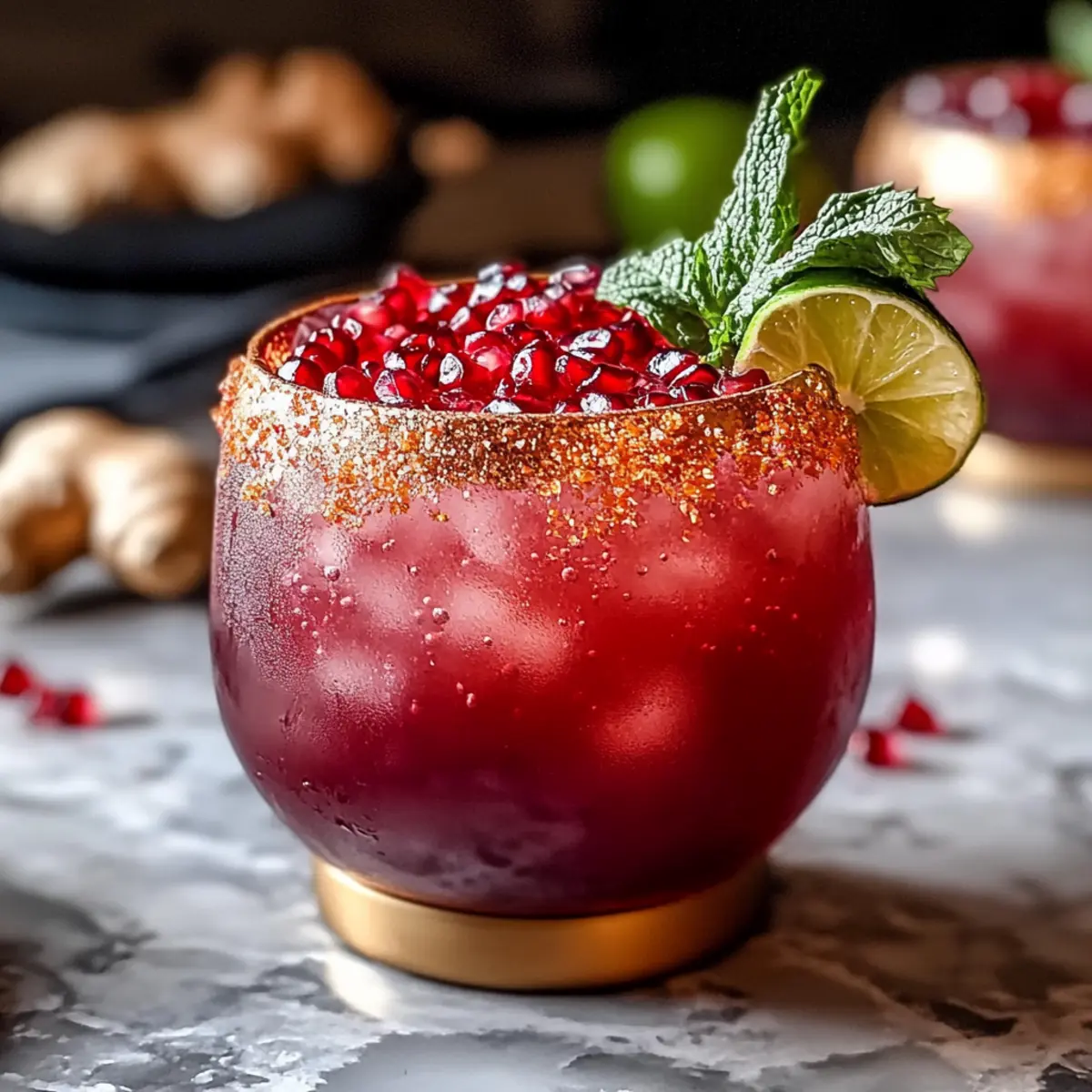 Zesty Spicy Pomegranate Ginger Paloma That Dances on Your Tongue