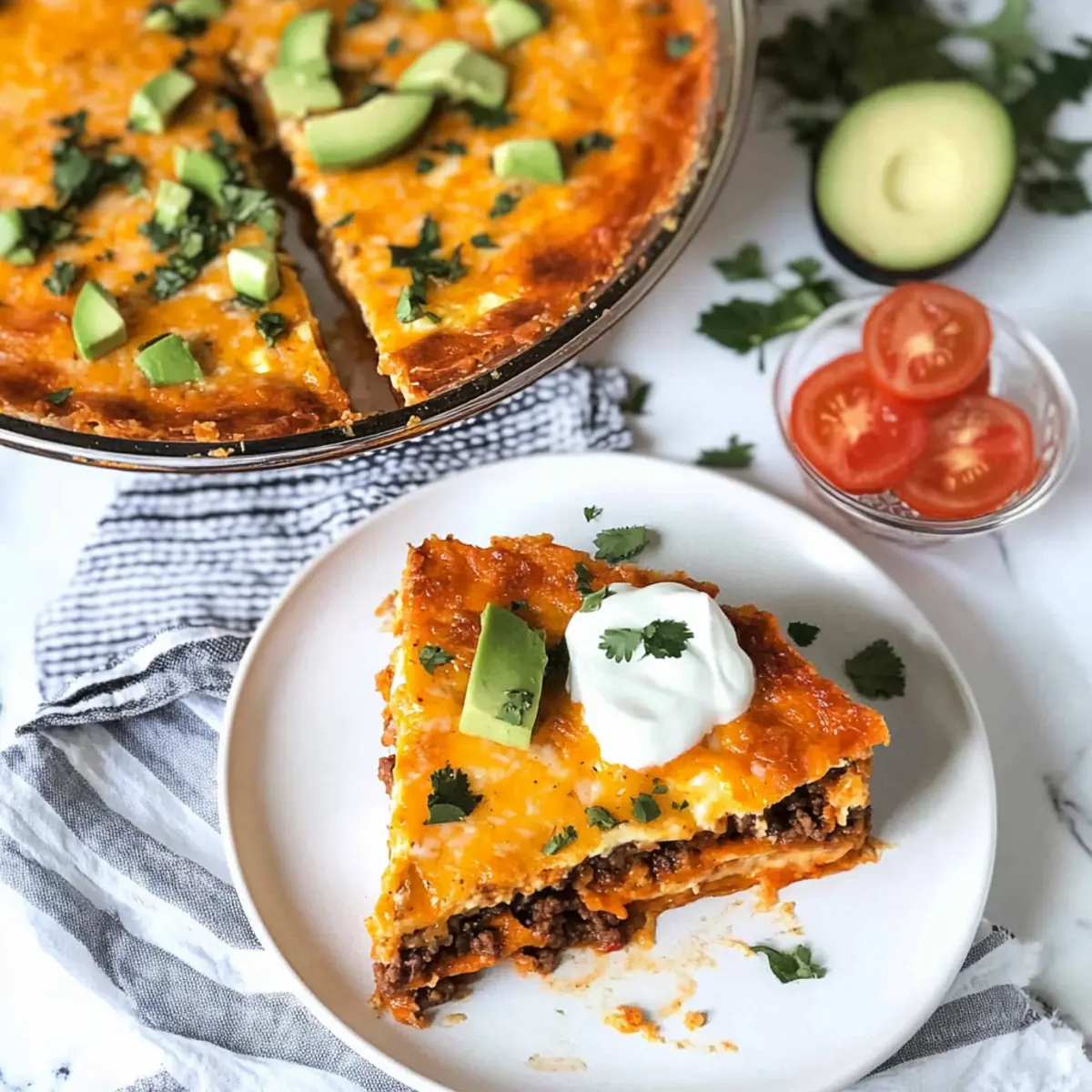 Crustless Keto Taco Pie: A Creamy Low-Carb Delight