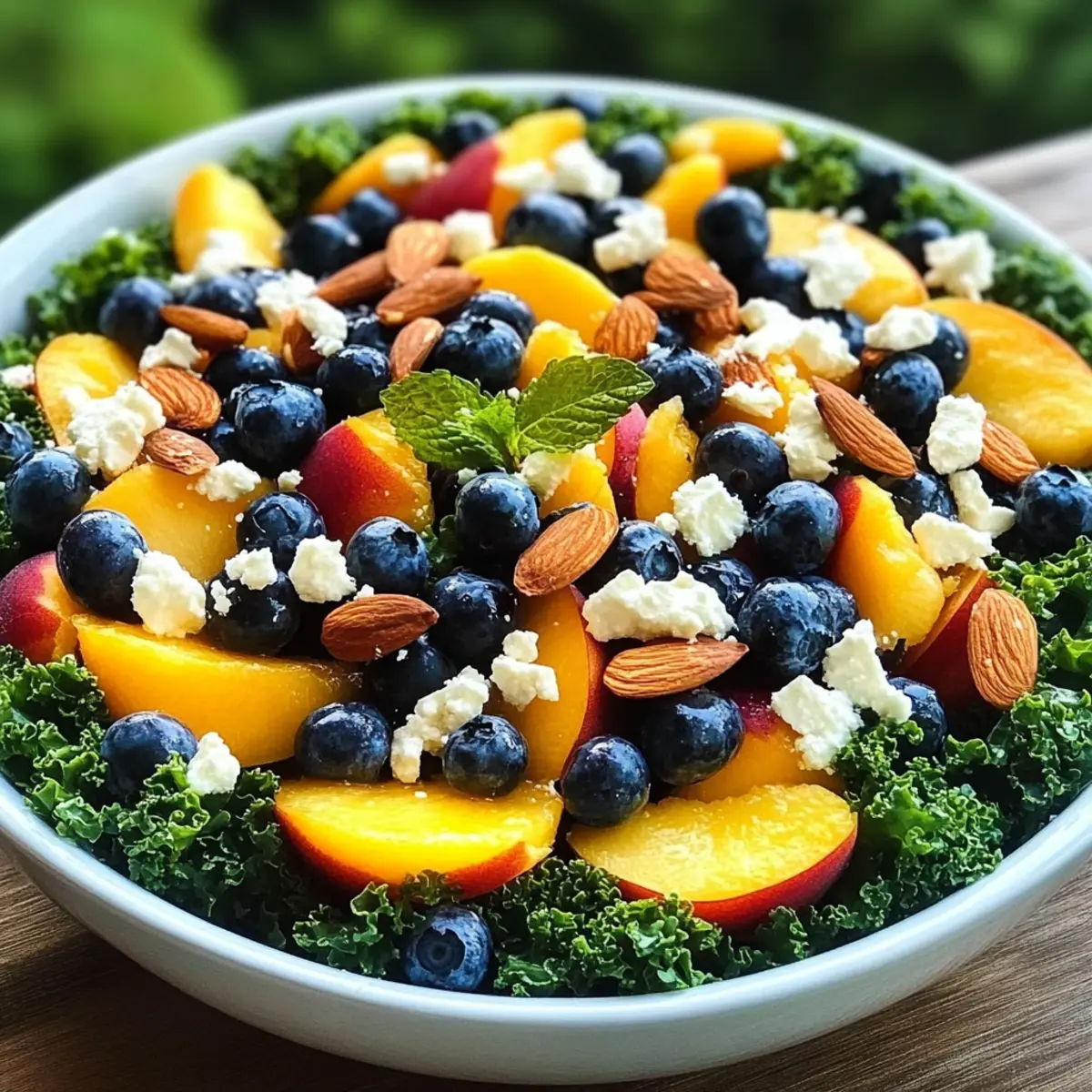 Delightful Summer Peach & Blueberry Kale Salad for Freshness