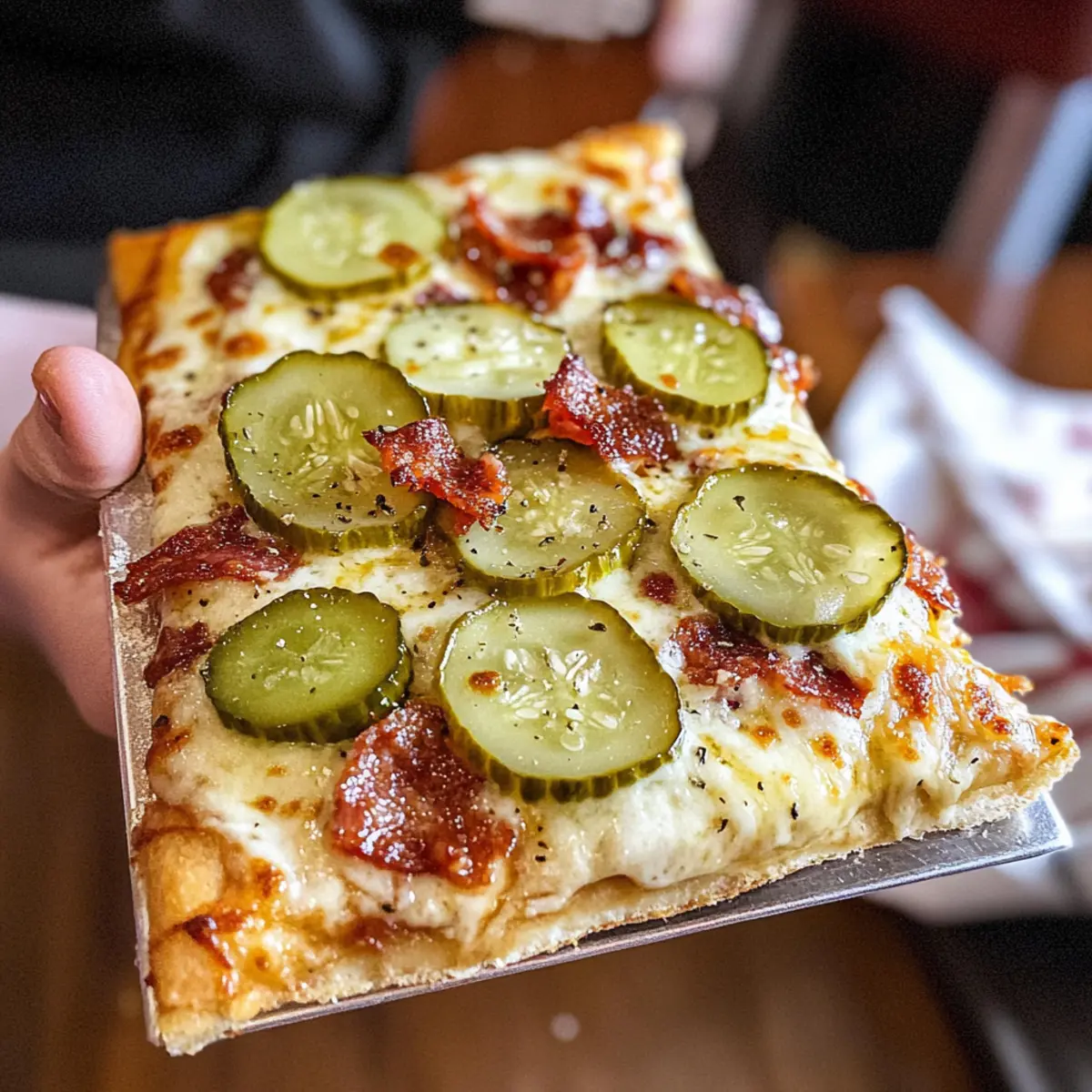 Dill Pickle Pizza with Bacon and Garlic Cream Sauce Bliss
