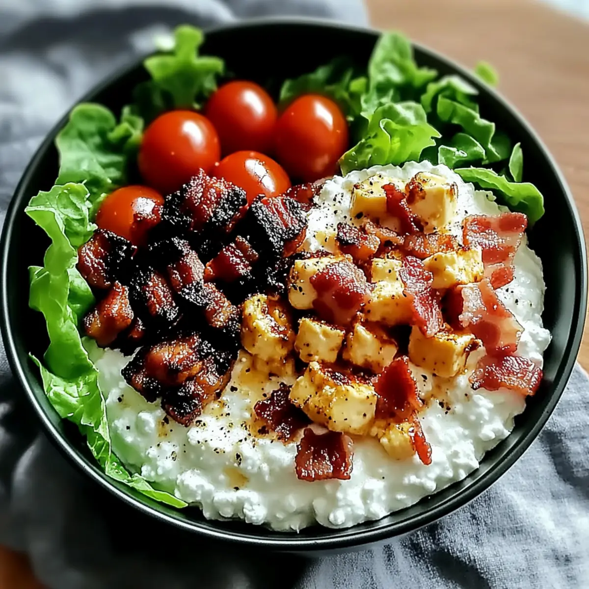 Savory BLT Cottage Cheese Bowl for a Quick Healthy Meal