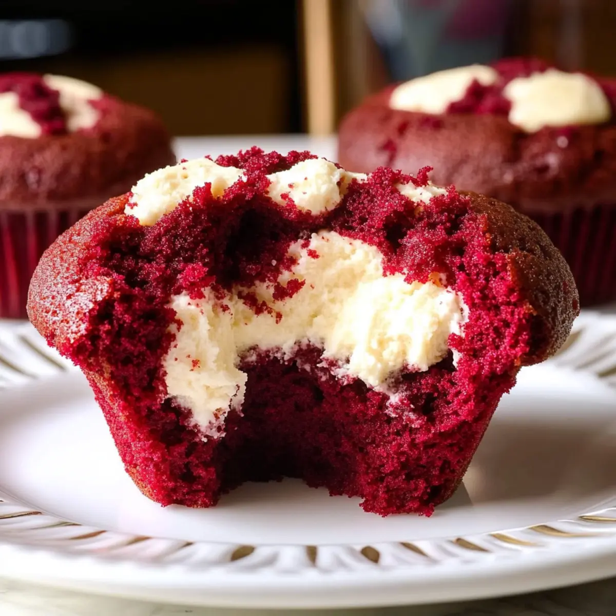 Red Velvet Muffins with Cream Cheese Filling for Sweet Delights